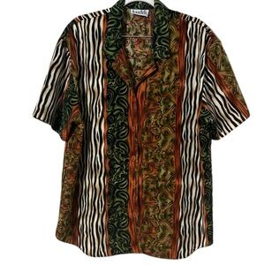 Teddi mixed print resort shirt l